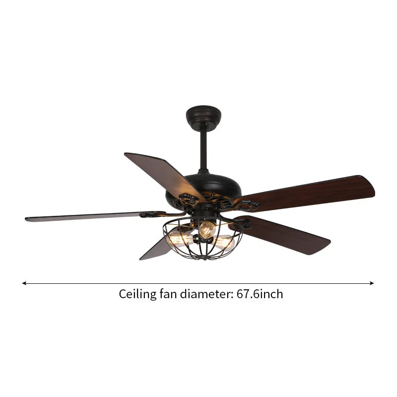 Competitive Price Decorative Indoor 5 Blades Iron Abs Remote Control Led Ceiling Fan With Light factory direct sale
