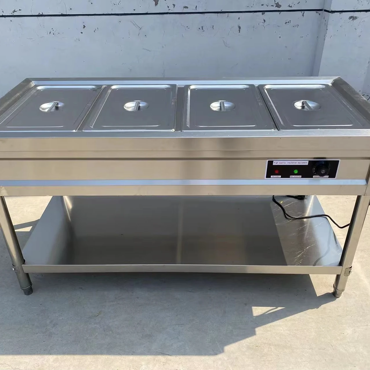 RTK stainless steel 201/304 stand type restaurant commercial kitchen temperature Control  electric 4 pans  food warmer display