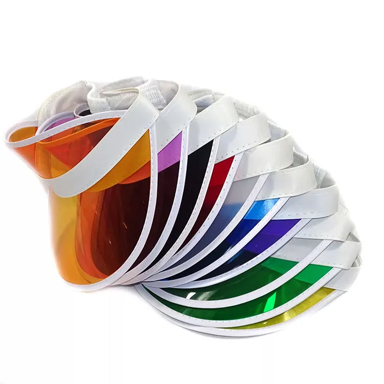 10 Color Unisex Sports Outdoor Candy Color Plastic Clear UV Protection Sun Visors Hats Cap