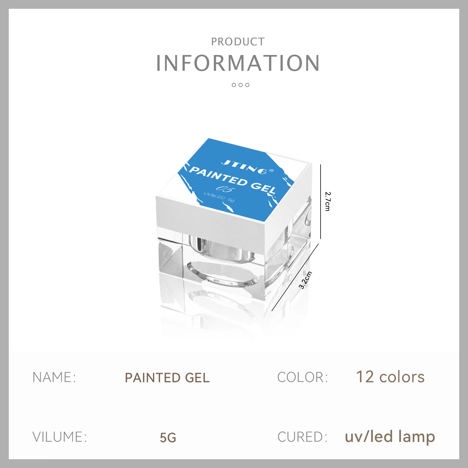 JTING high quality pigment vegan hema free 12 colors gel painting nail art gel polish gel paint OEM ODM Private label