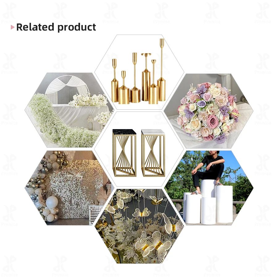 Luxury Art Metal Flower Stand Marble Surface for Modern Home Decoration/Wedding Road Guide