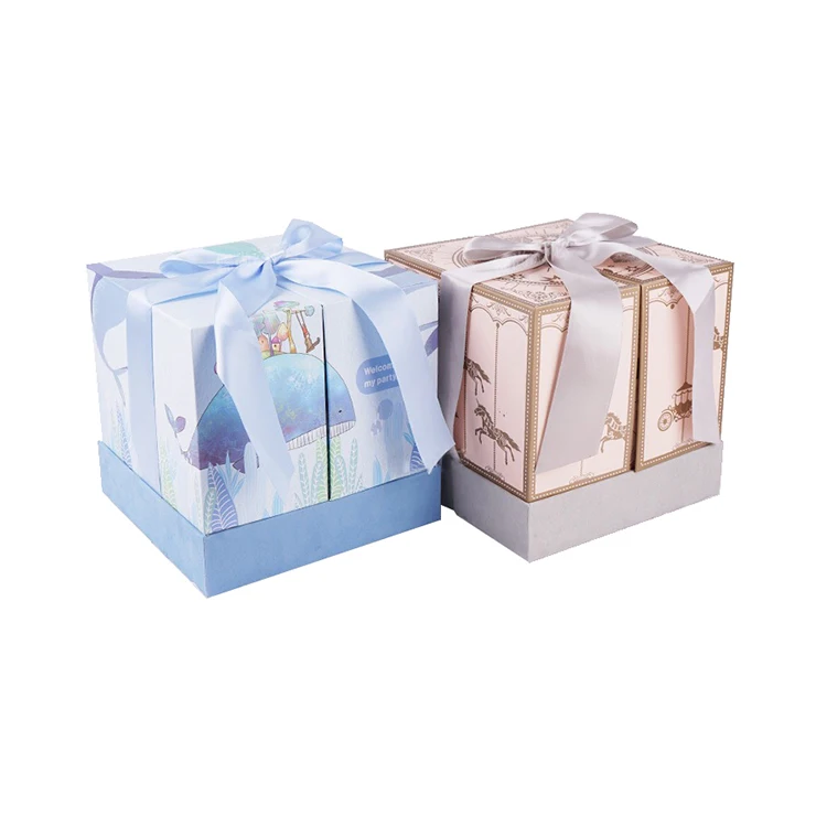 Luxury Double Creative Opening Paper Packaging Gift Box Two Door Gift Wedding Box