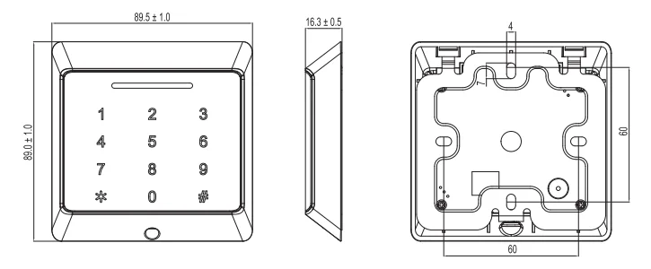 ZR502EM RFID Keypad Reader Support LF ID125KHz & 13.56MHz ISO14443A Card Both Frequency For Access Control With WG26/34 Output