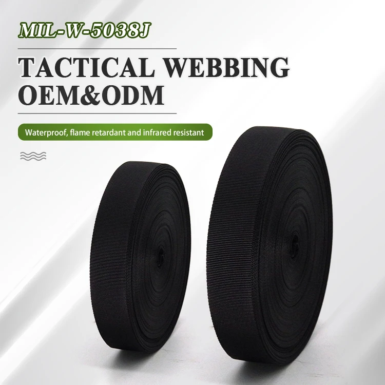 Custom  Nylon 66 Web Binding Tape Parachute Tactical Ribbon Manufacturers 5038 Mil Spec Webbing