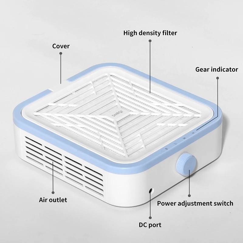 Hot Sell Cordless Nail Dust Collector 120W Built-In Battery Three-Speed Suction Adjustment Nail Dust Collector Professional