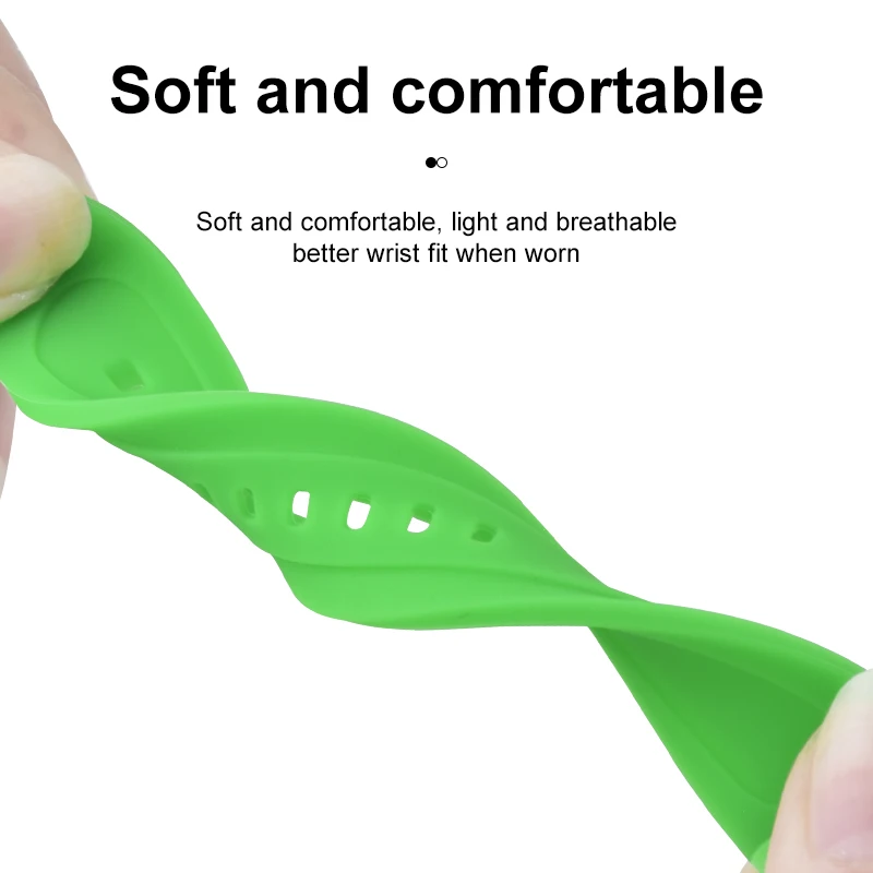 Soft Silicone Watch Strap 14mm 16mm 18mm 20mm 22mm Metal waterproofing Custom Sport Band for Smart Watch Garmin Forerunner 165