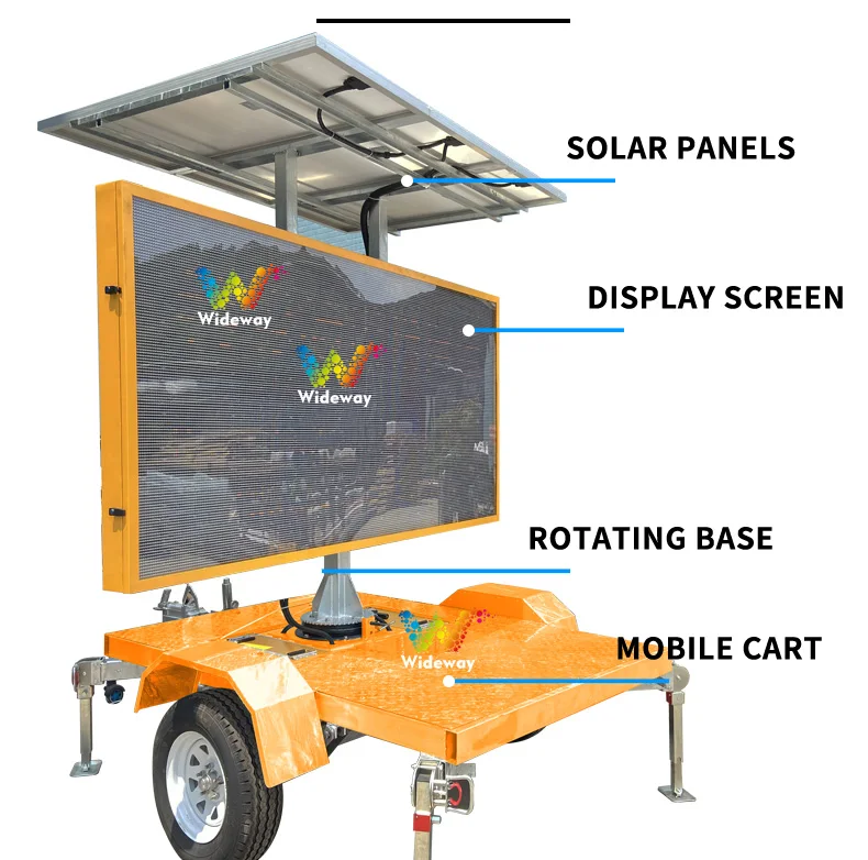 2023 New Solar Sign Variable Message Traffic Display Portable VMS Trailer Display