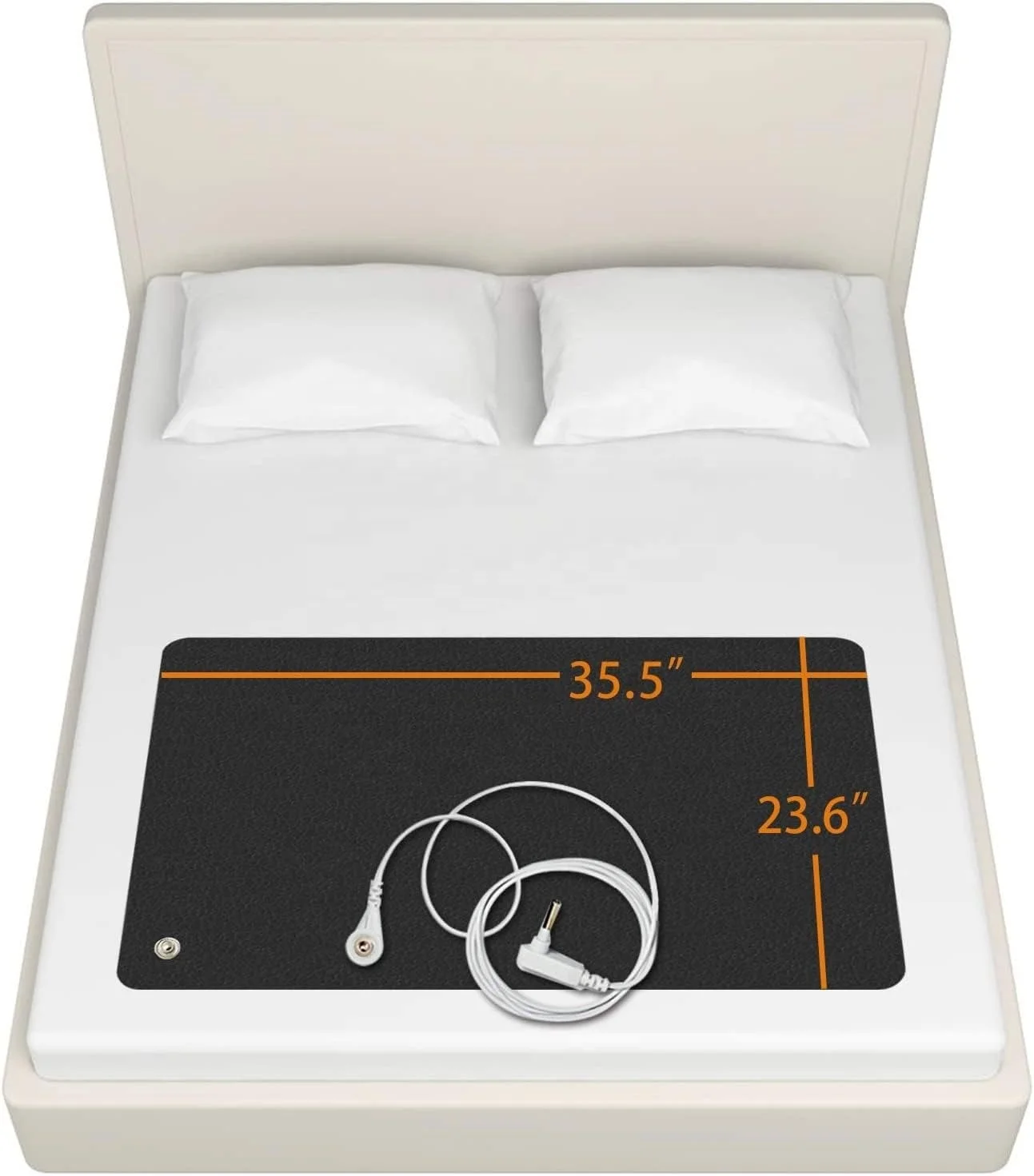 Lightweight 35.5'x 23.6' Leather Grounding Mat with Cord Better Sleep & Anxiety Relief for Body & Foot Manual Use