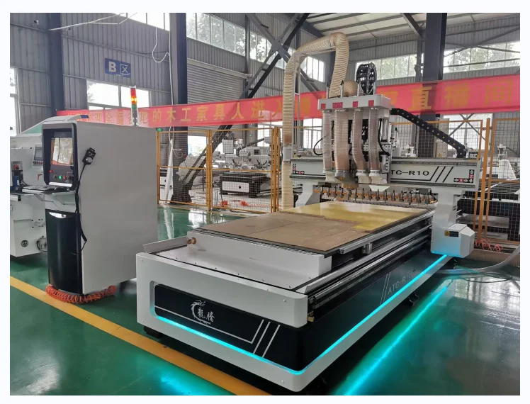 ATC Tool change with Four Single Head cnc knife cutting machine for PVC MDF acrylic cutting to make furniture