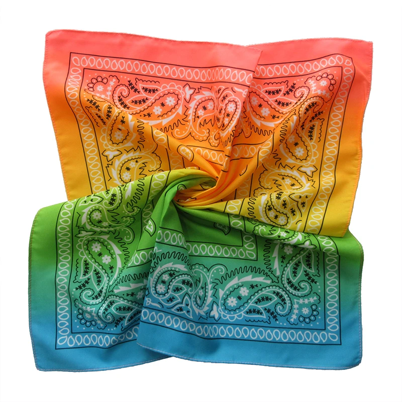 Хлопковый платок с шелковым принтом в стиле хип-хоп квадратный шарф