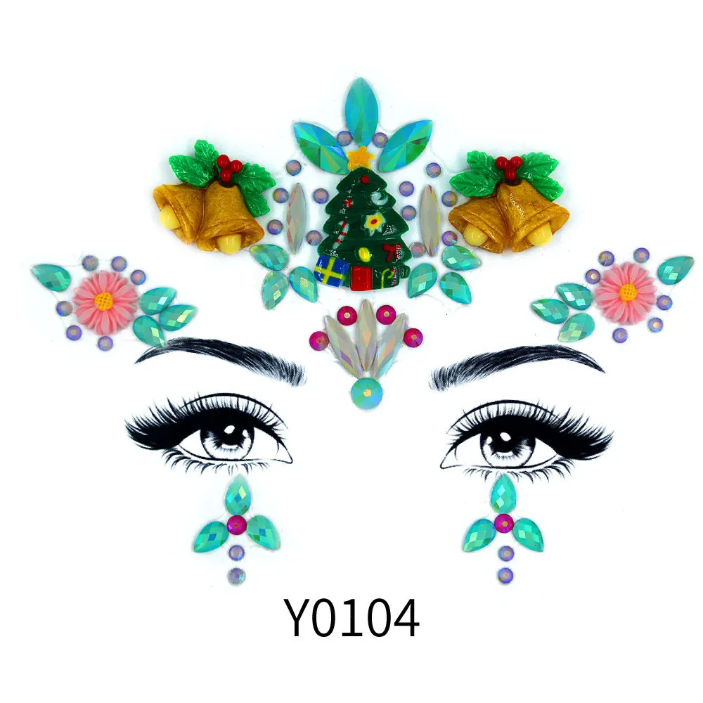 Luminous Temporary Tattoo Face Jewelry Gems Rhinestone Decoration Party Makeup Body Shining Festival Flash Tattoos Body Art