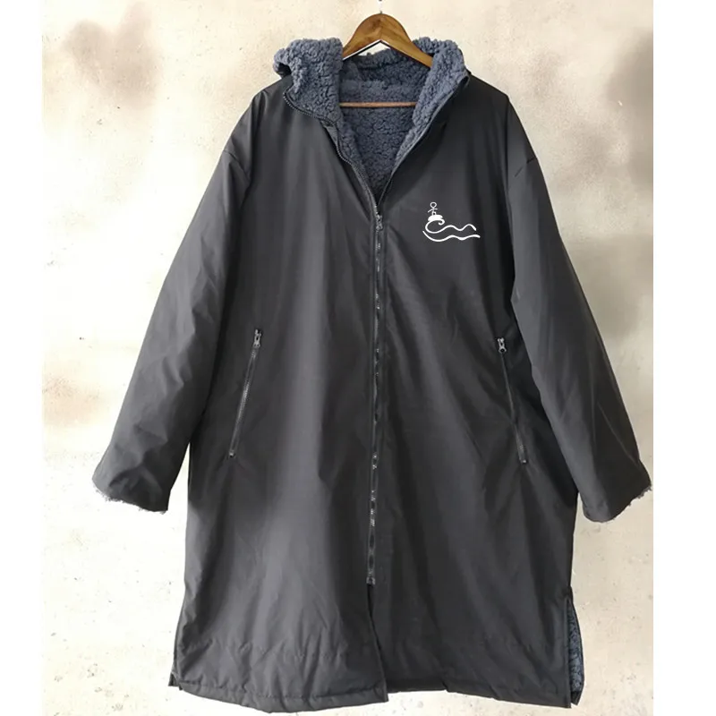 
 professional factory winter lambswool cotton feeling warm fleece changing robe waterproof poncho changing robe  