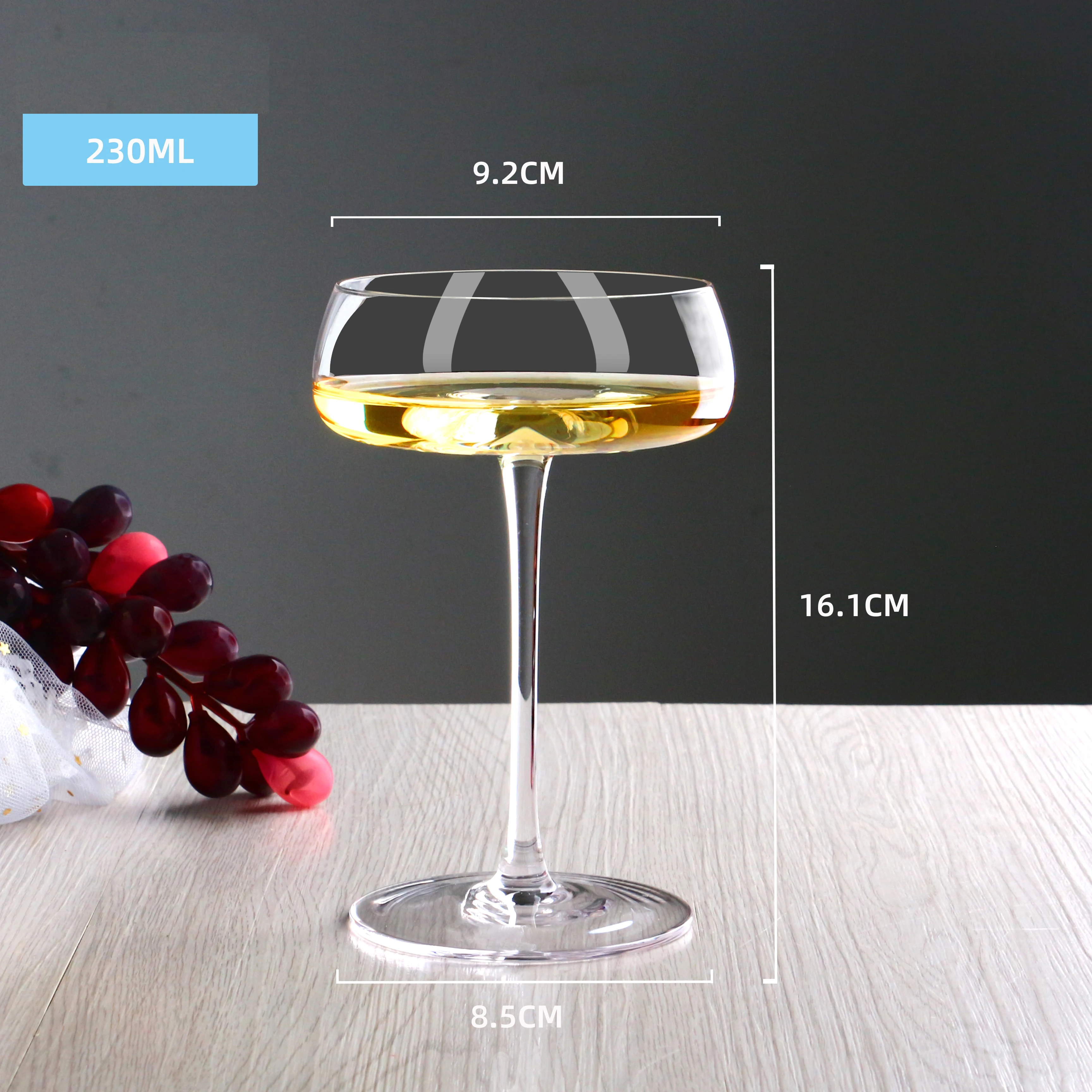 Hand Blown Lead Free Crystal Coupe Champagne Glasses Flutes For Wedding Party