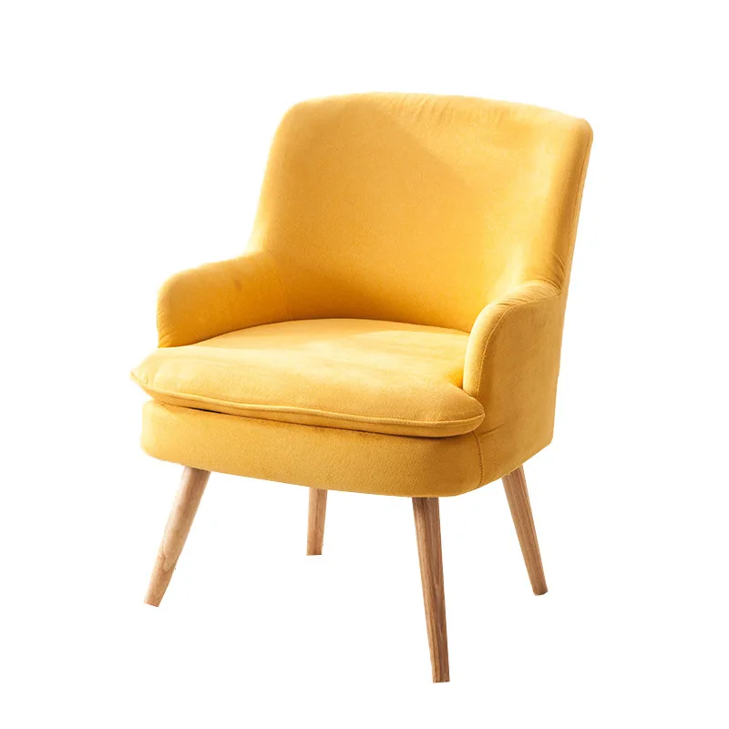 
2020 modern living room fabric single sofa chair with solid wood legs 