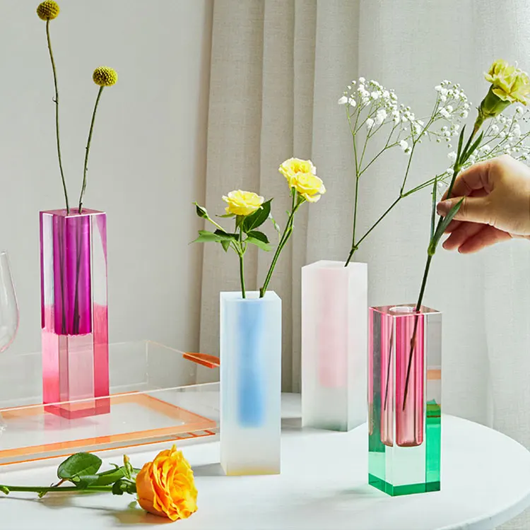 Flower Vase Acrylic Glass Crystal Vases Creative Decoration Living Room Bud Vase
