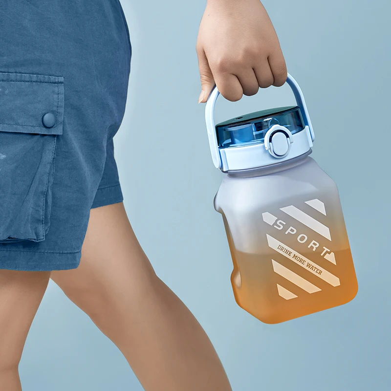 Xportop New Design Large Capacity 1100ml Square Sports Plastic Gradient Water Bottle for Camping