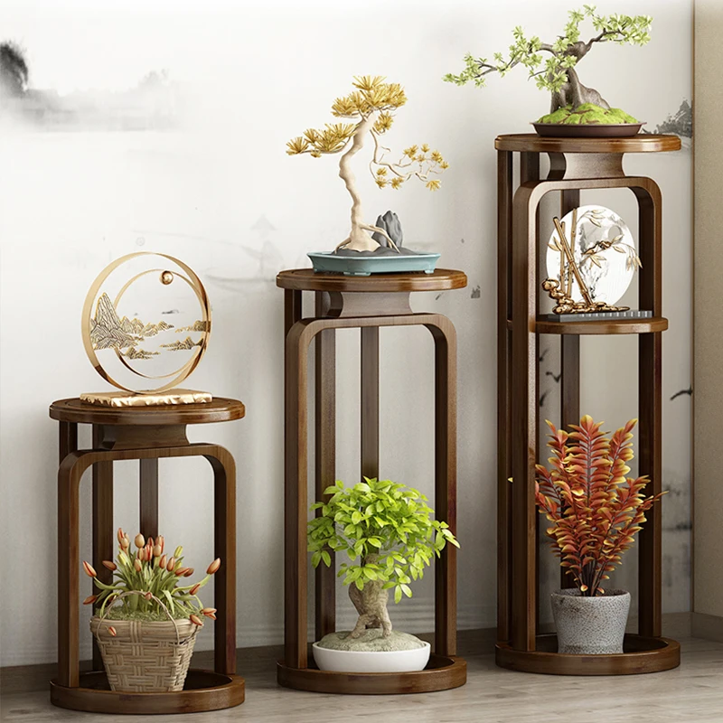 Mid Century Plant Stand Chinese Indoor Bamboo Plant Stand With Exquisite Appearance