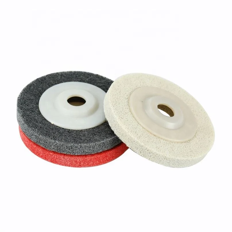 100mm Nylon Fiber Buffing Polishing Wheel Sanding Disc Set Grey Pack of 5 for Angle Grinders