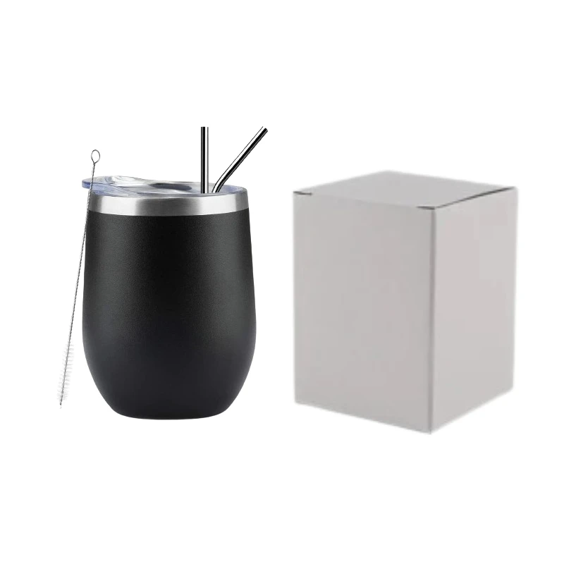 Wholesale 12oz custom logo stainless steel 304 egg mugs tumbler travel insulated beer tea coffee thermo mug cup with lid