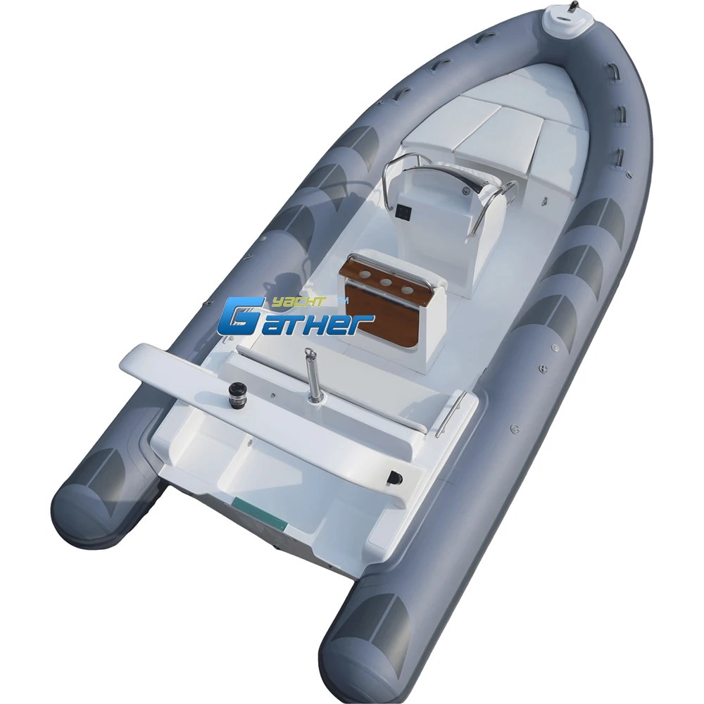 China RIB600 6m Sport RIB Boat Fiberglass Material for Outdoor Fishing Surfing on Lakes and Rivers