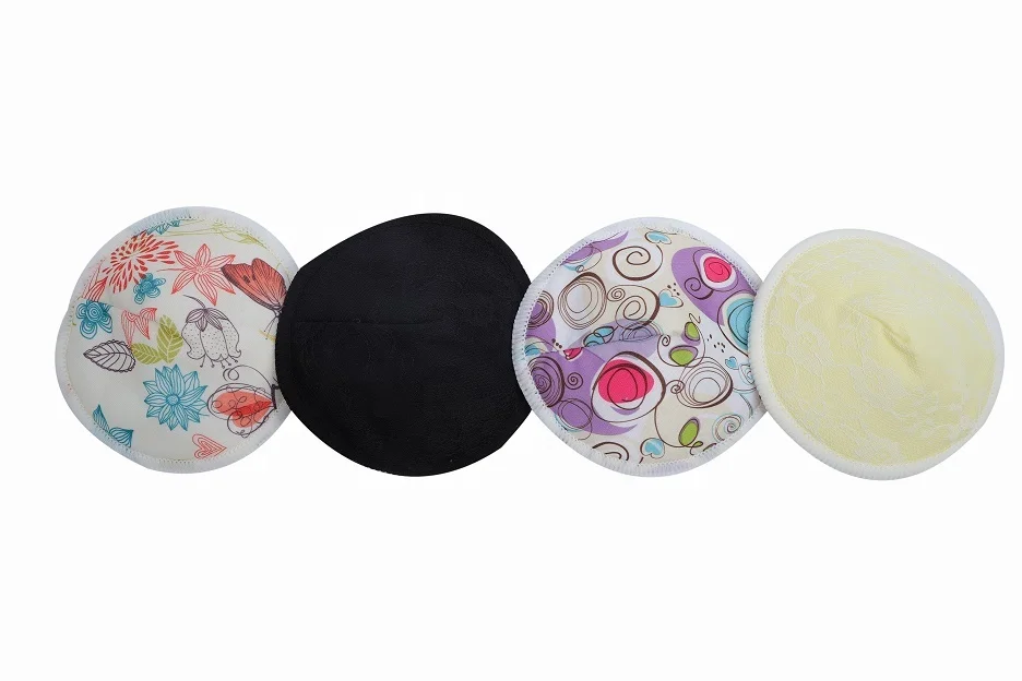 
2020 cheap new design adult foldable reusable bamboo cotton waterproof leak proof washable breast nursing pads 