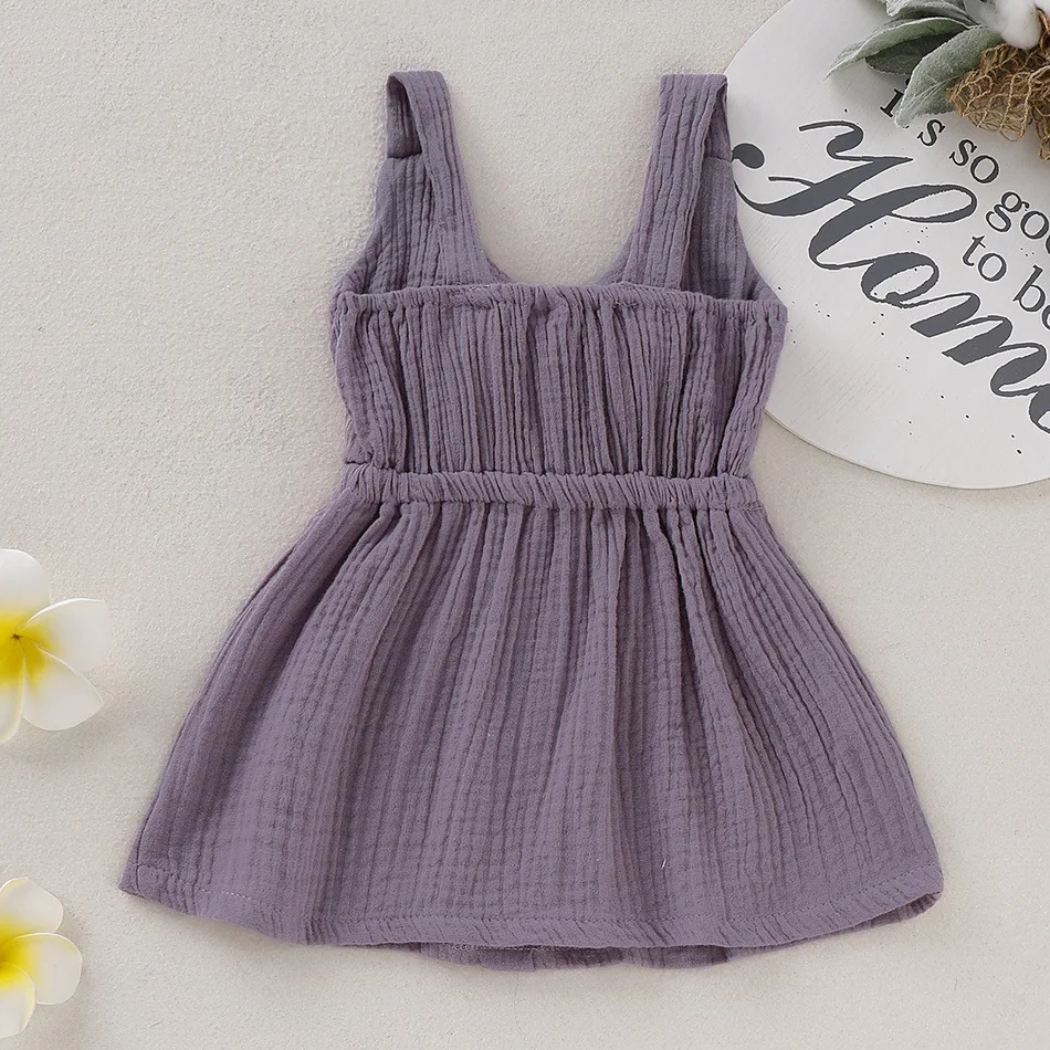 2019 Fashion girls dress Muslin cotton Suspender baby Summer dress