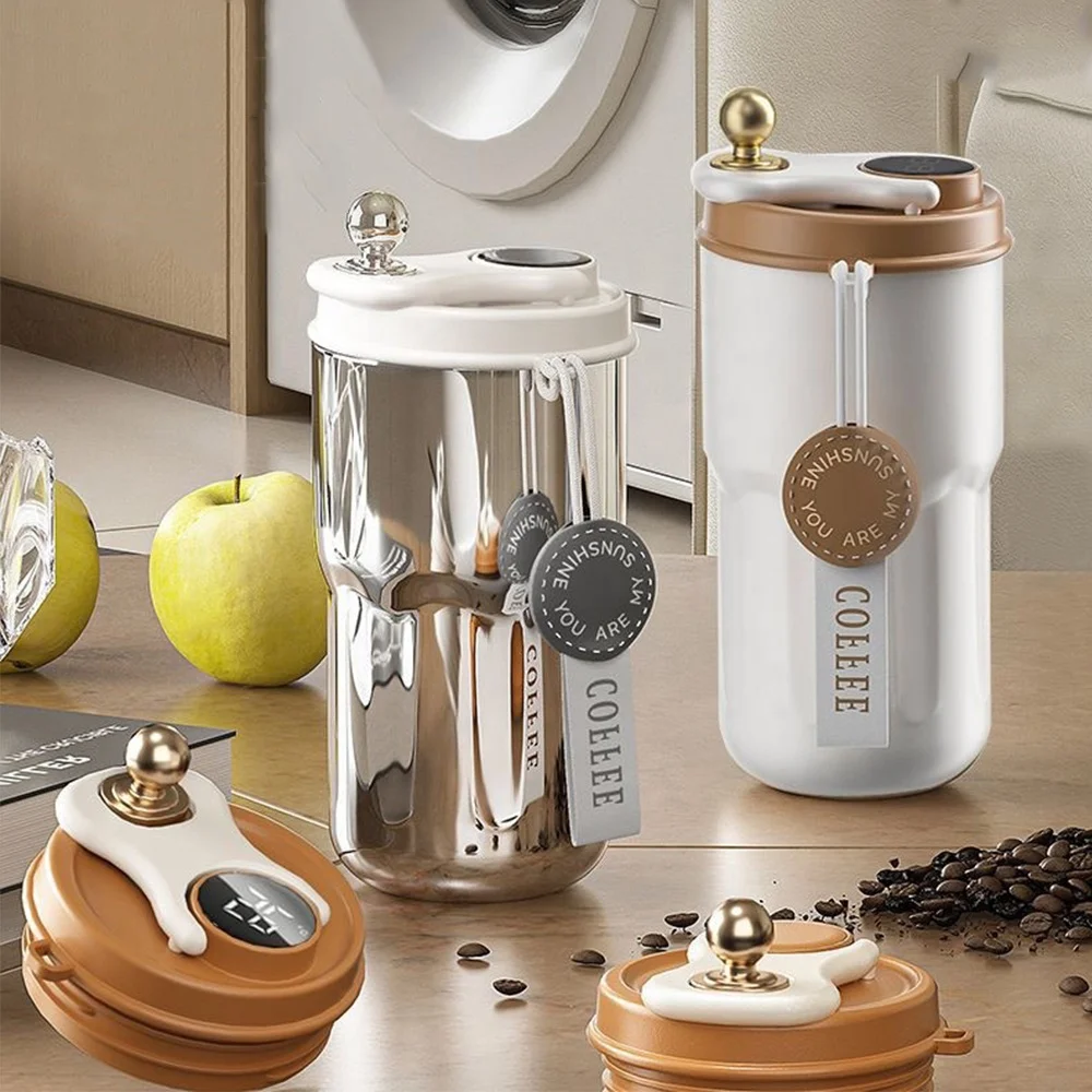 Temperature Display Thermal Water Bottle for Coffee Flask Water Bottle Hot and Cold 420ml Stainless Steel Smart Digital Thermos