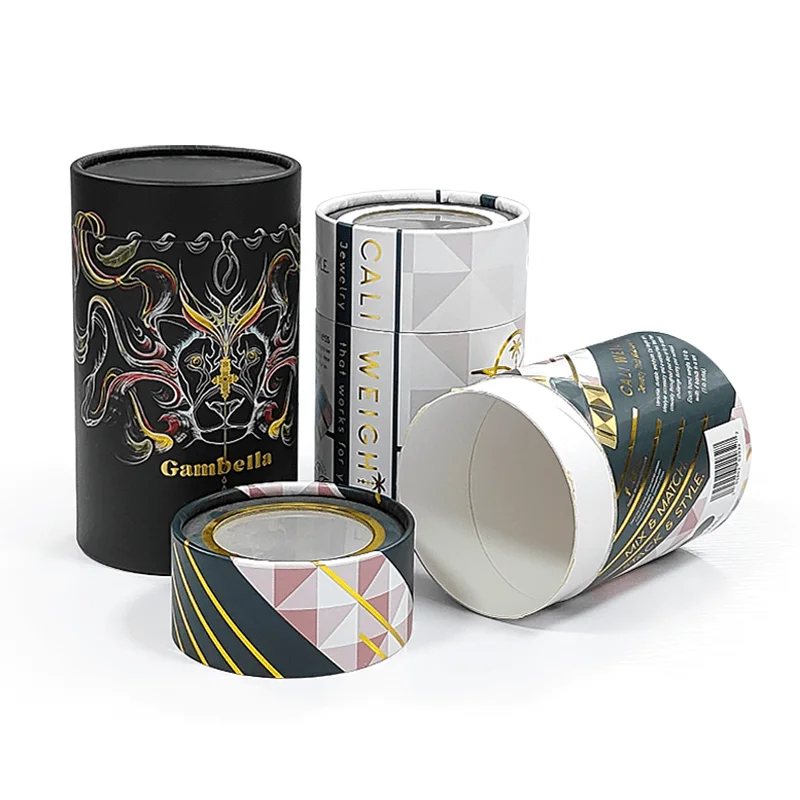 Custom Logo cylindrical canister cardboard cylinder round box paper tube packaging box for cosmetic gift boxes