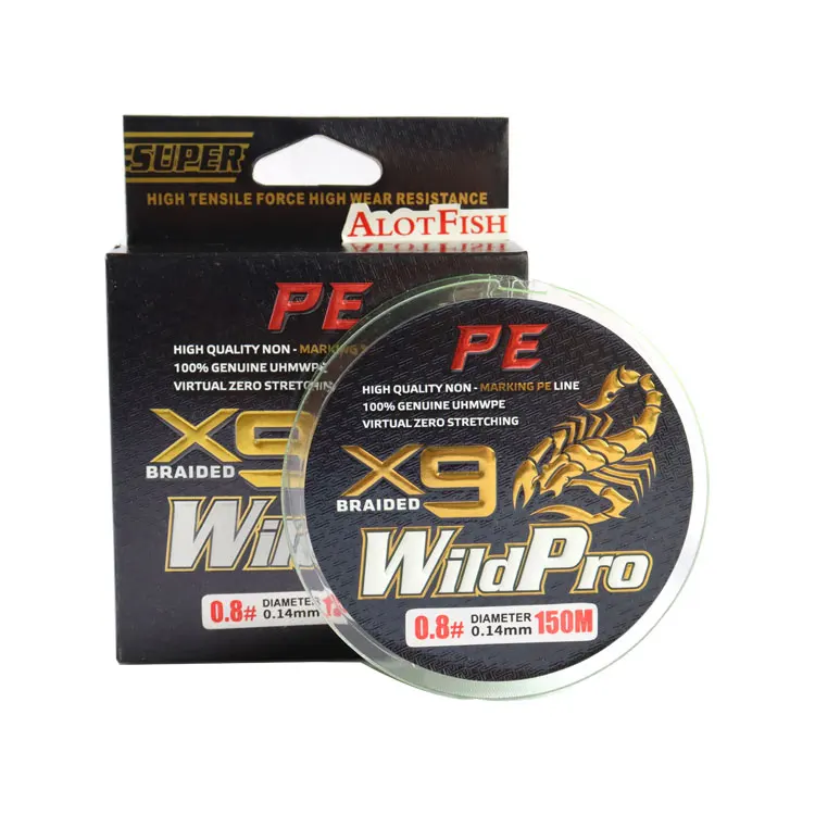 High quality PE Material Multifilament 9X 100m 200m 500m Fishing Line 9 Strands Fishing Braided Wire