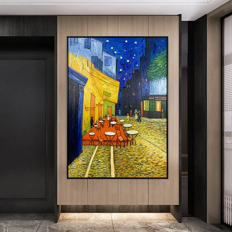 Abstract Canvas Hand Painted Street Art Oil Paintings Reproduction Handmade City View Van Gogh Painting