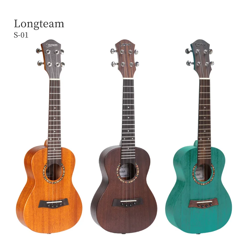 Solid Top 26 Inch Ukulele Hawaii 4 Strings Guitar Tenor Ukulele Longteam S-01