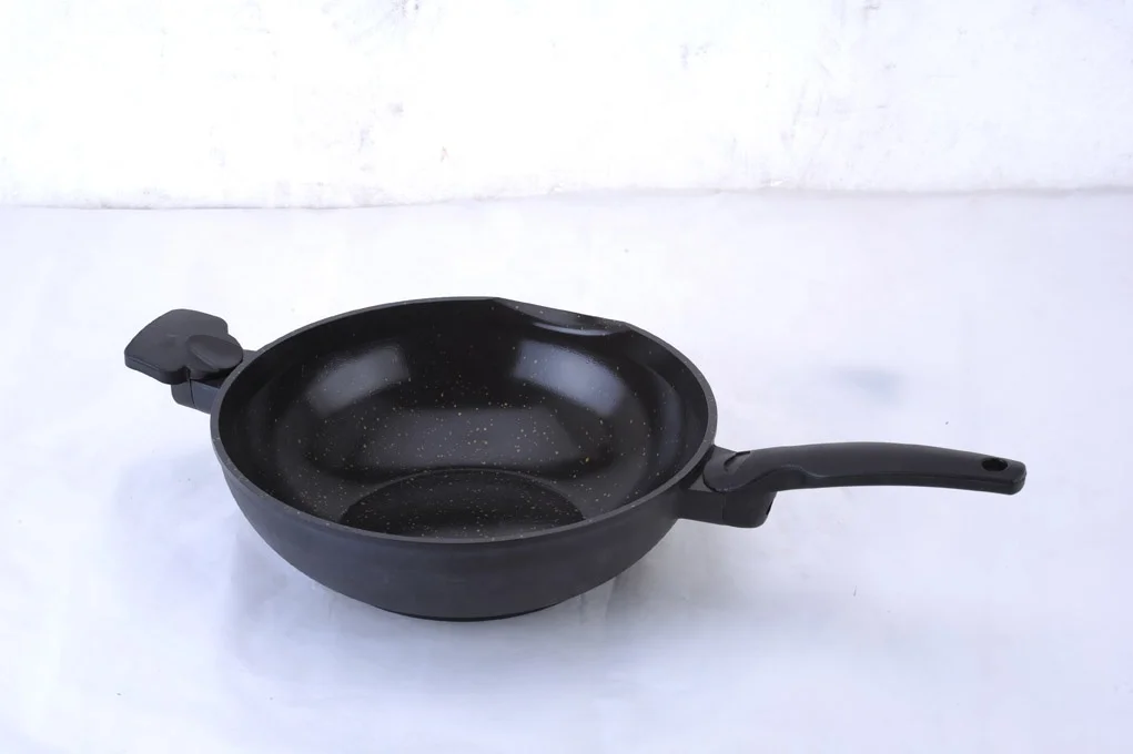 Frying 30cm Wok Cookware  Die-Cast Aluminum Kitchen Pots OEM Saute Pan Egg Home Cooking Non Stick Fry Pan grip