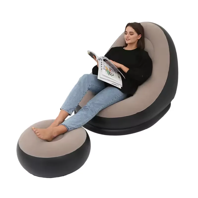 2024 Lazy Silla Inflables Outdoor Air Pump Lounge Sofa Bed Inflatable Movie Chair Couch Sofa Adult Relax Seat Set For Adult