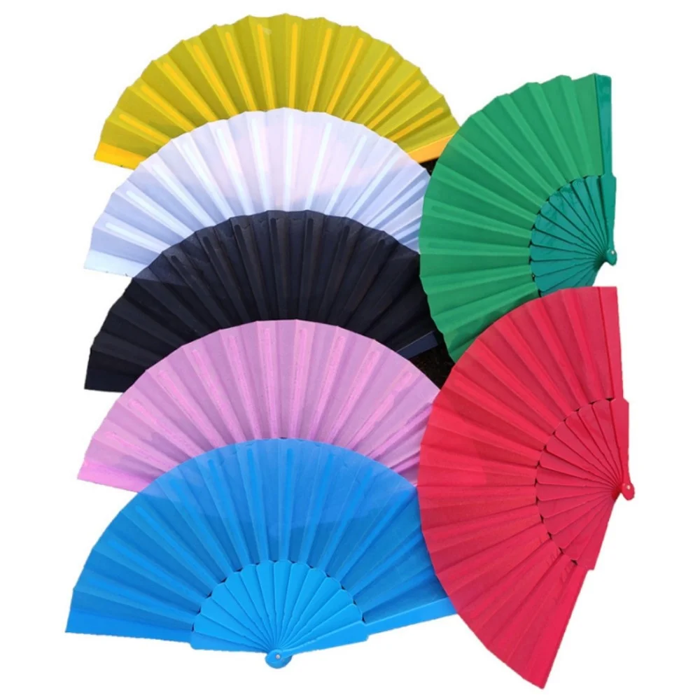Vintage Plastic Folding Fan Chinese Style Retro Hand Held Fan Art Craft Japanese Decoration Home Wedding Folding Hand Fan