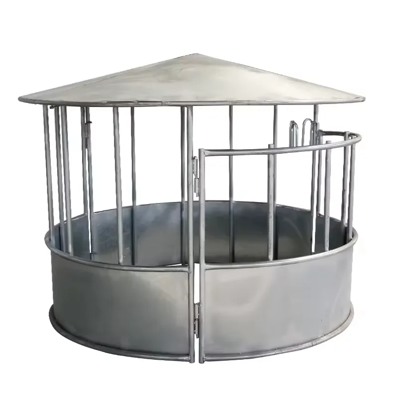 Cattle sheep horse round hay bale feeder heavy duty metal animal hay feeder on sale