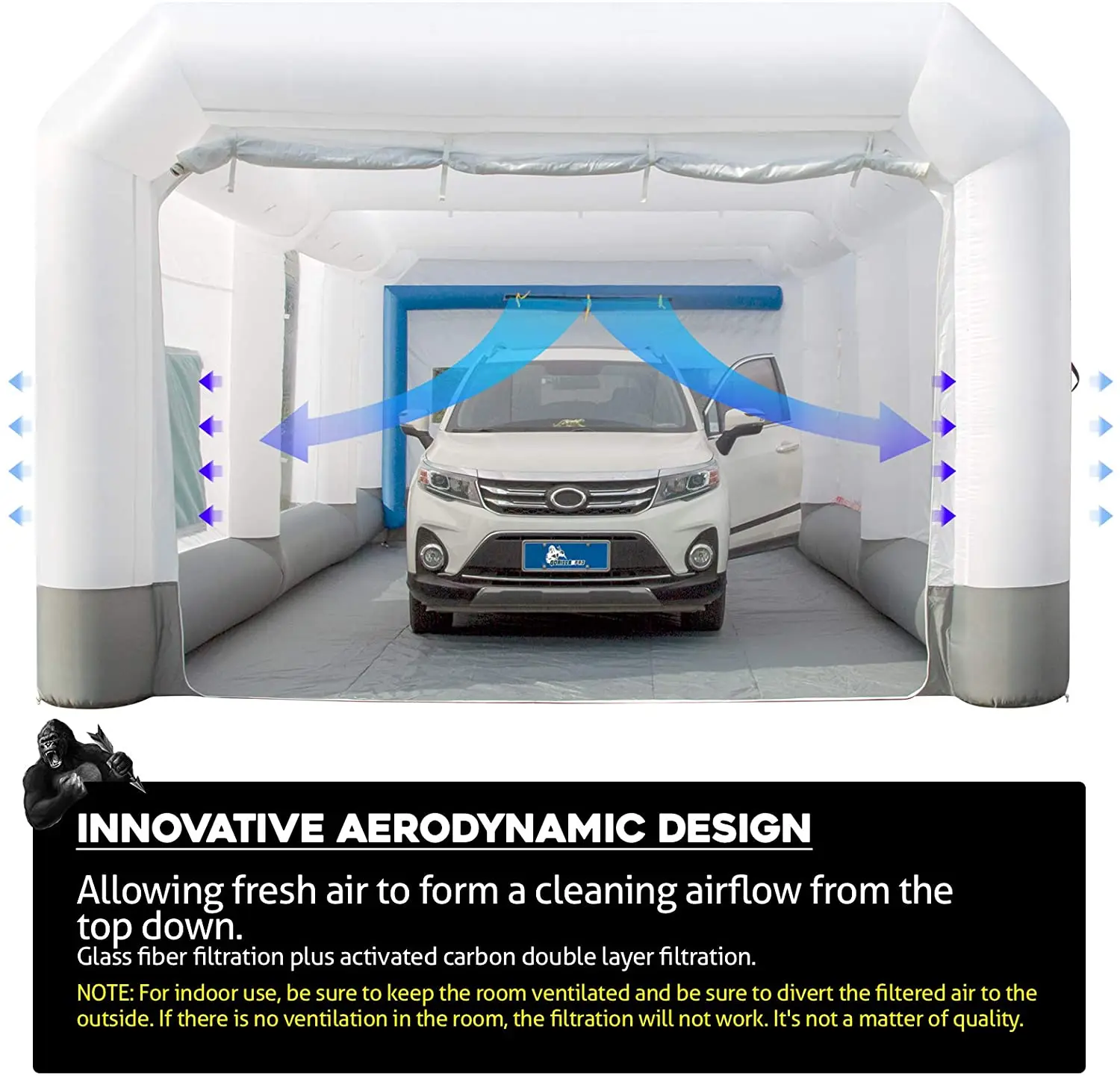 GORILLASPRO Custom Mobile Inflatable Automotive Spray Paint Booth Car Paint