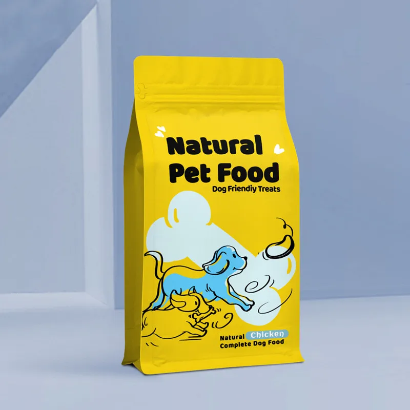 Custom advanced printing process Reusable Pet Dog Food Packaging Bag With Zipper
