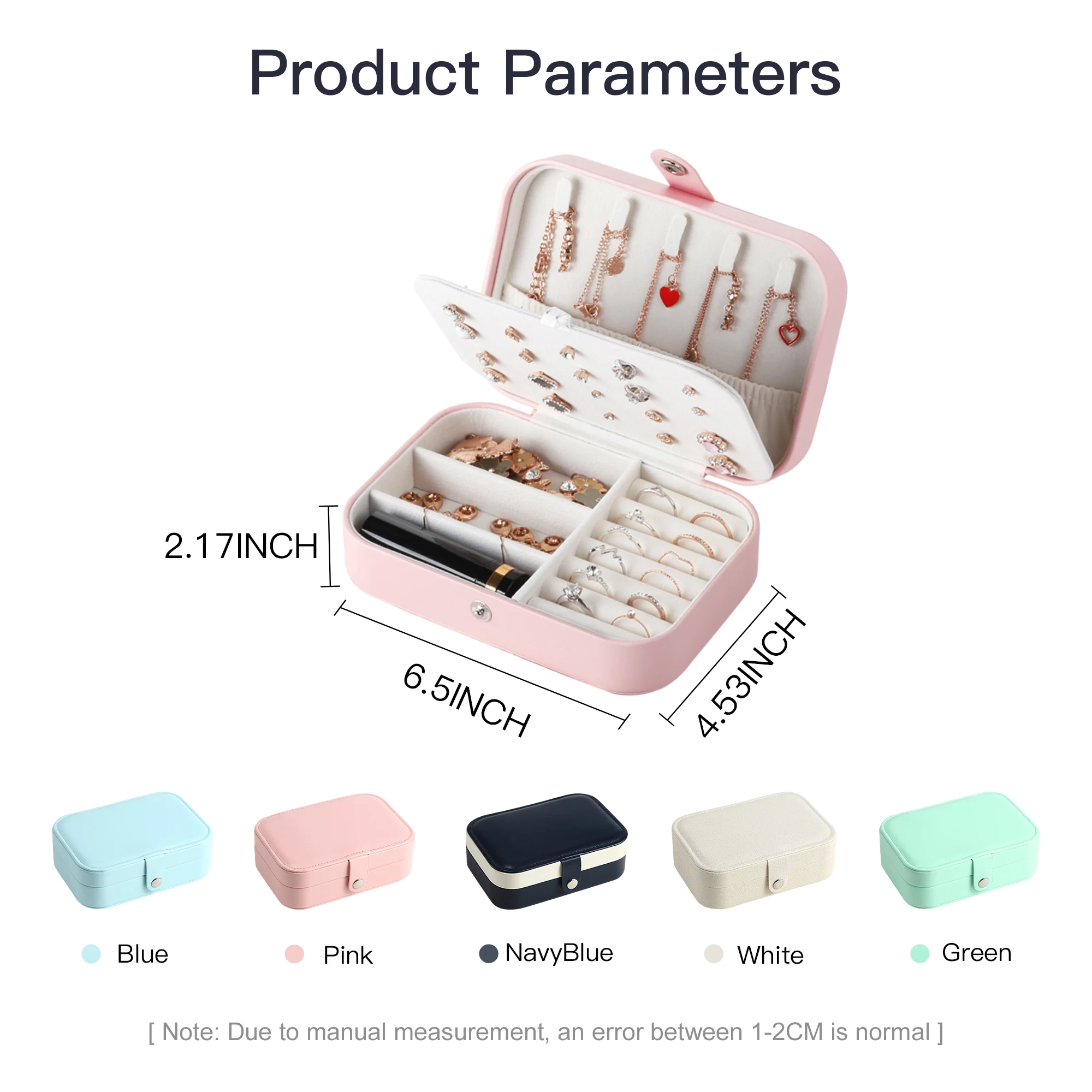 Wholesale Custom Logo Necklace Jewellery Box Organizer Velvet PU Leather Earring Ring Case Small Travel Jewelry Storage Gift Box