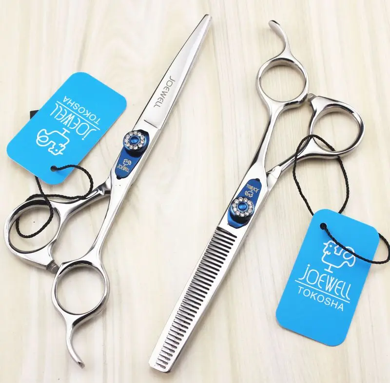 free shipping JOEWELL 6.0 inch straight handle stainless steel cutting hair beauty scissors kit