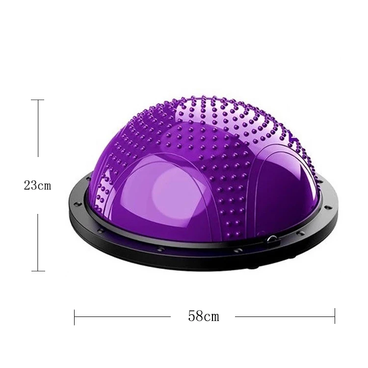 Eco-friendly Sport Pilates Fitness Gym Exercise 58cm PVC Fitness Balance Ball Yoga Half Ball Balance Trainer
