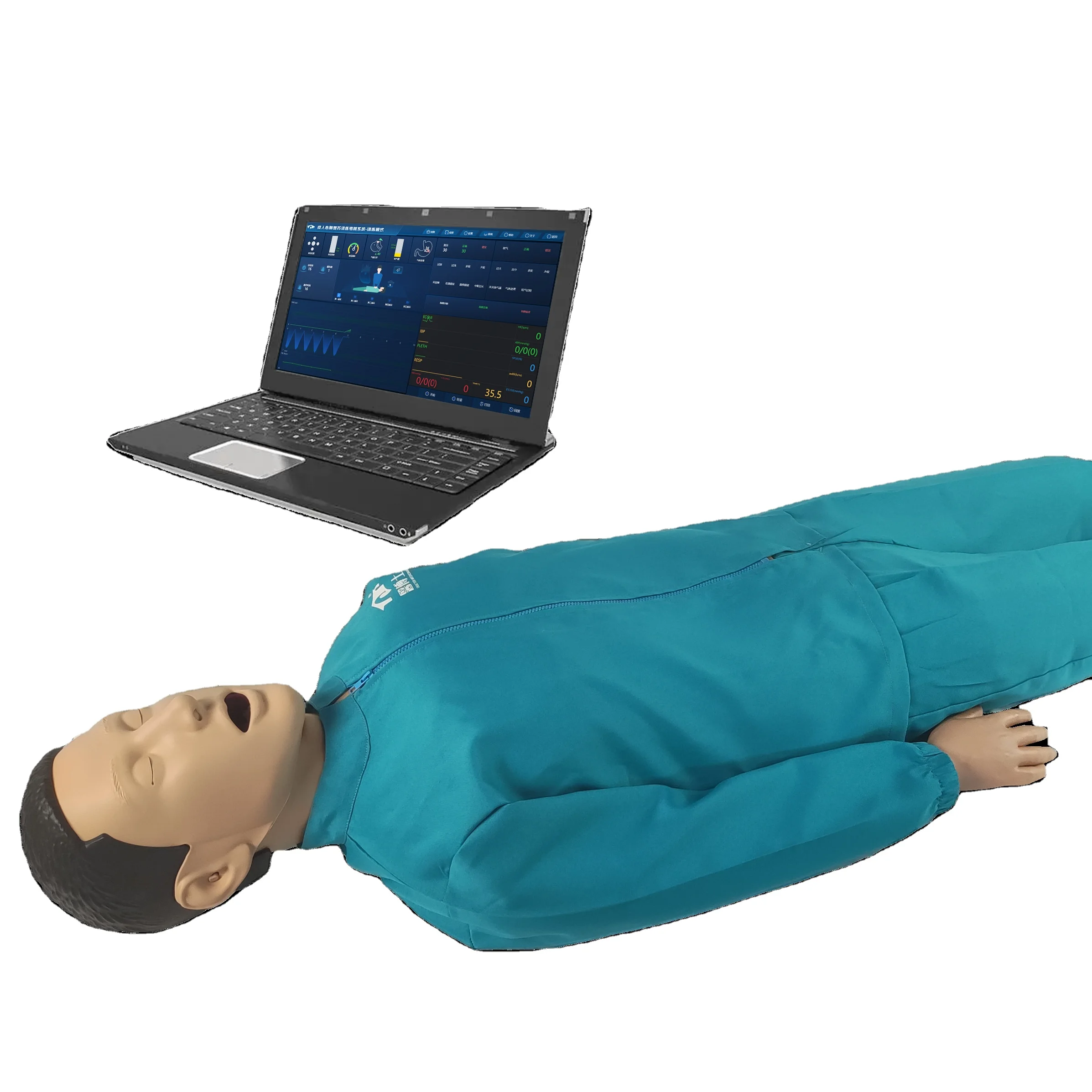 CPR training and assessment system with airway management and defibrillation