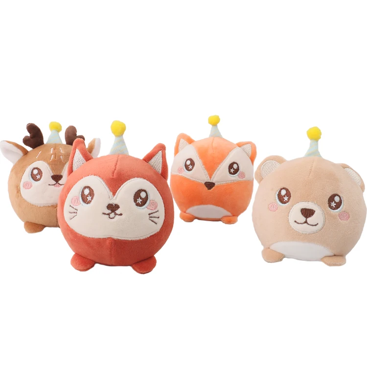 D KING Custom Plush Animal Fox with Embroidery Stuffed Cotton Plush Toy for Kids