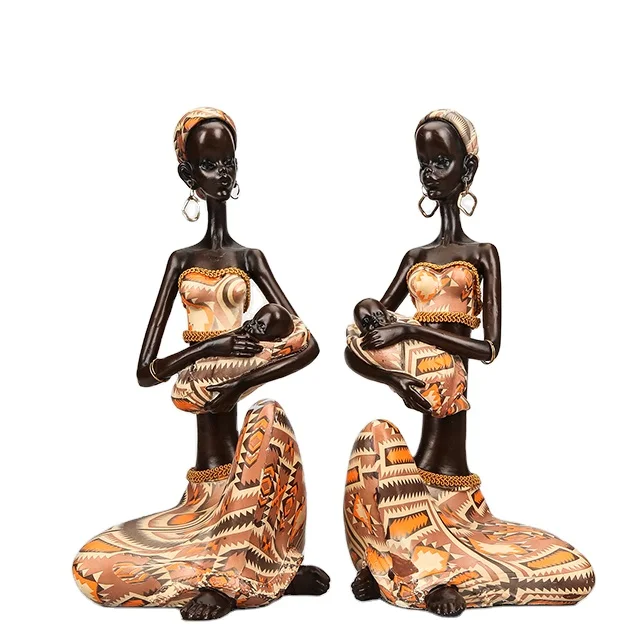 Статуи Африканской девушки из смолы, поделки, скульптура черной женщины, фигурки африканских леди, сувениры из полирезины, Африканский домашний декор