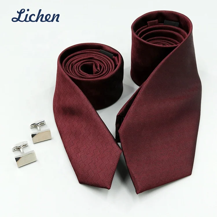 Silk Jacquard Woven Fabric Wedding Necktie Standard Ready Ties Cufflink Hanky Set Men
