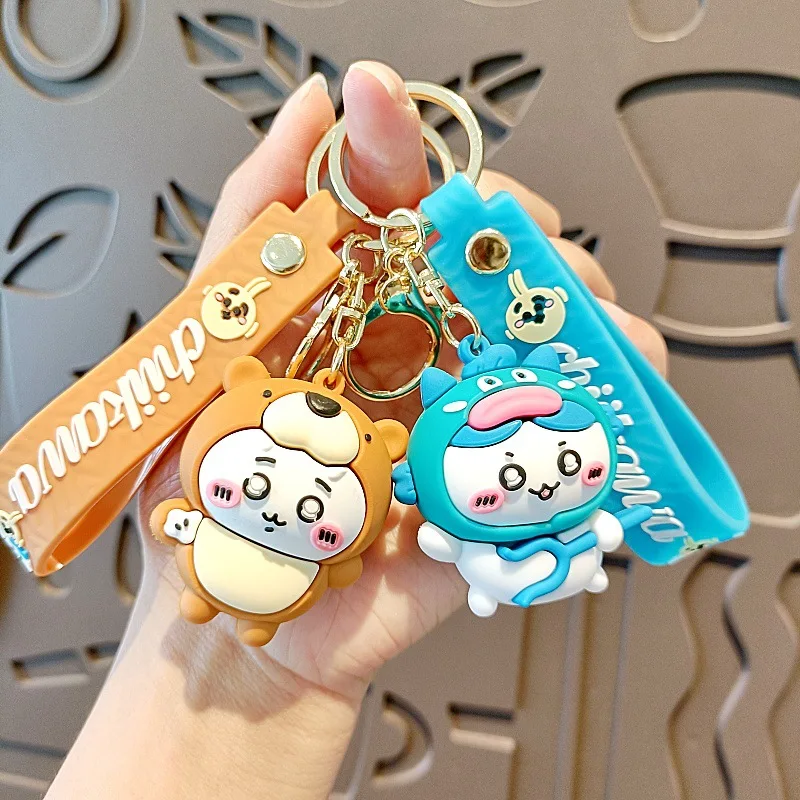 13 Designs Creative Key Chain Anime Chiikawa Cartoon Cute Pendant Pvc Silicone Keychain
