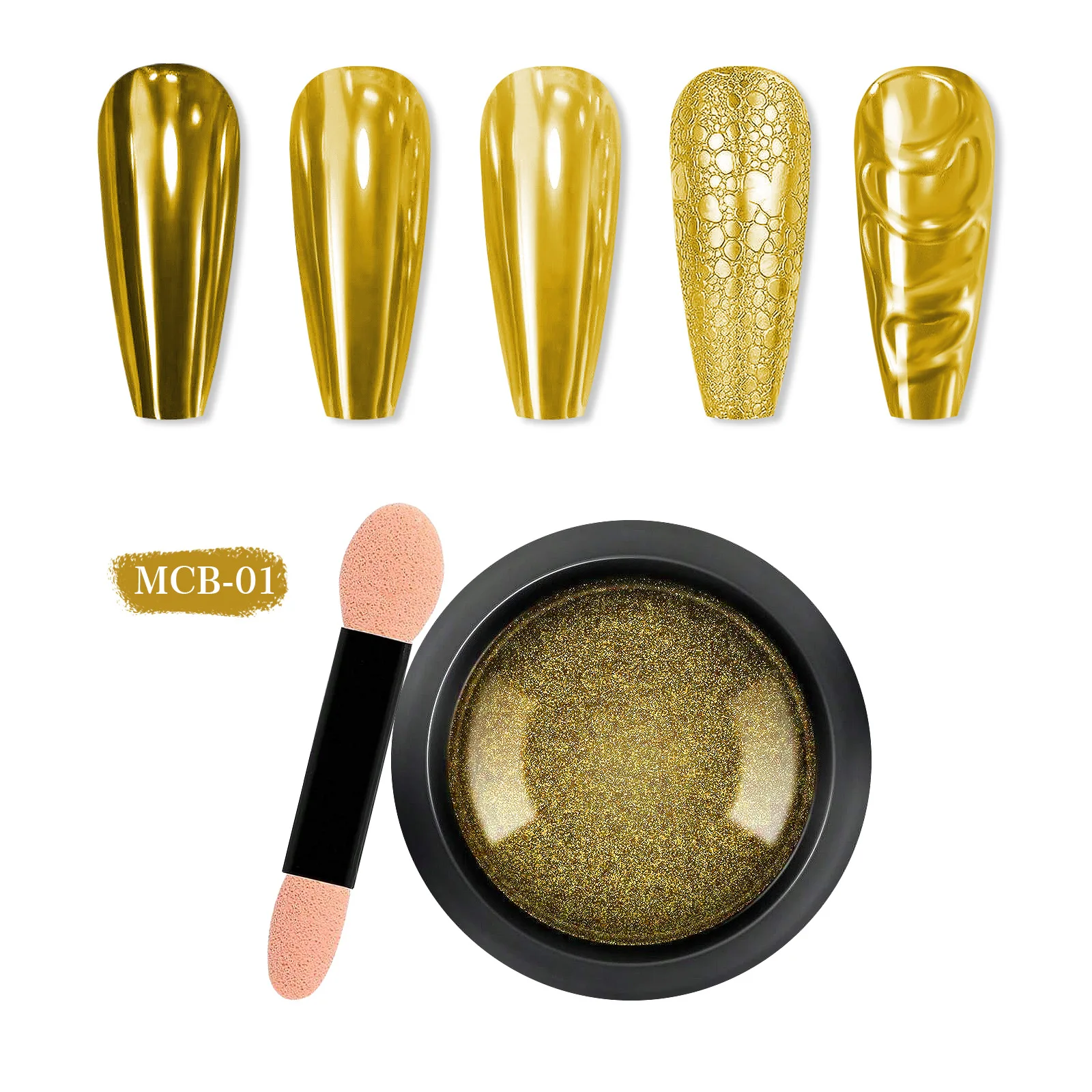 TSZS Mirror Effect Pure Color Electroplated Magic Mirror Powder for Nail Titanium Glitter Color Shift Pigment ChromePowder Boxed