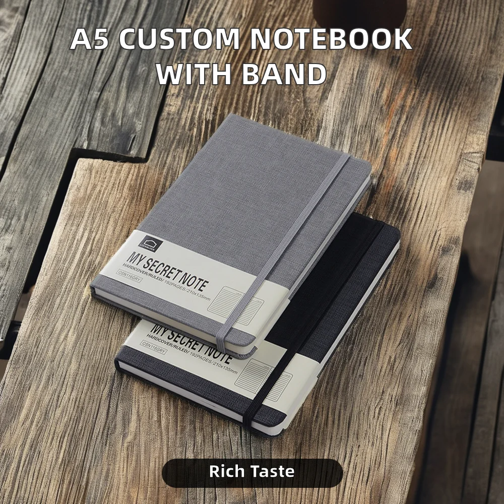 Wholesale Custom A5 Notebook PVC Elastic Band Lined Dotted Ruled PU Journal A6 Organizer A7 Paper PVC School Business Diary