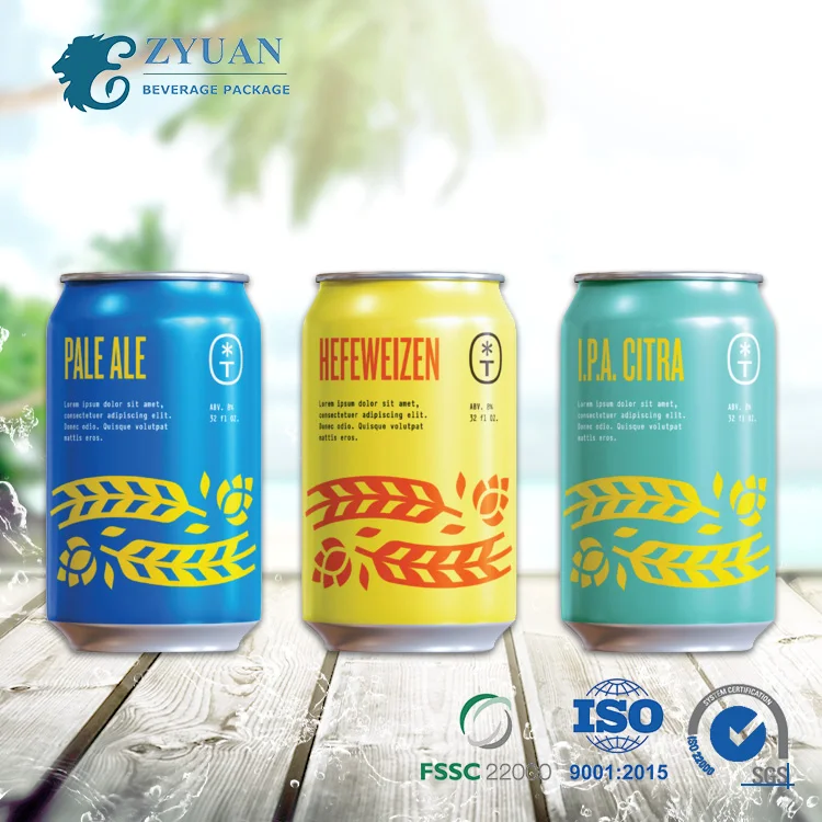 355ml 12oz 473ml 16oz Standard Low Minimum Order Quantity Custom Printed Blank Aluminum Beverage Beer Drink Can