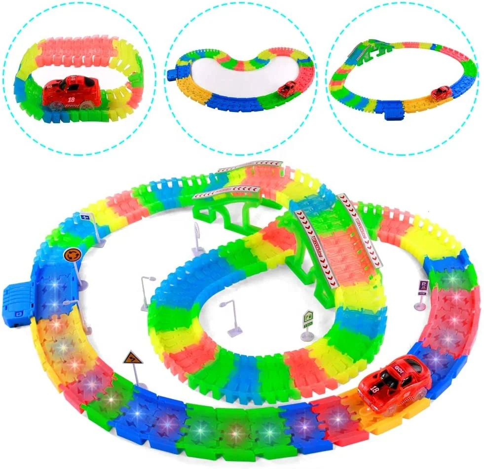 
Race Tracks Set Building Play Set Boy Car Toy with Accessories Slot Car 140 PCS Train Sets for Kids Boys Girls 3 4 5 Year Old 