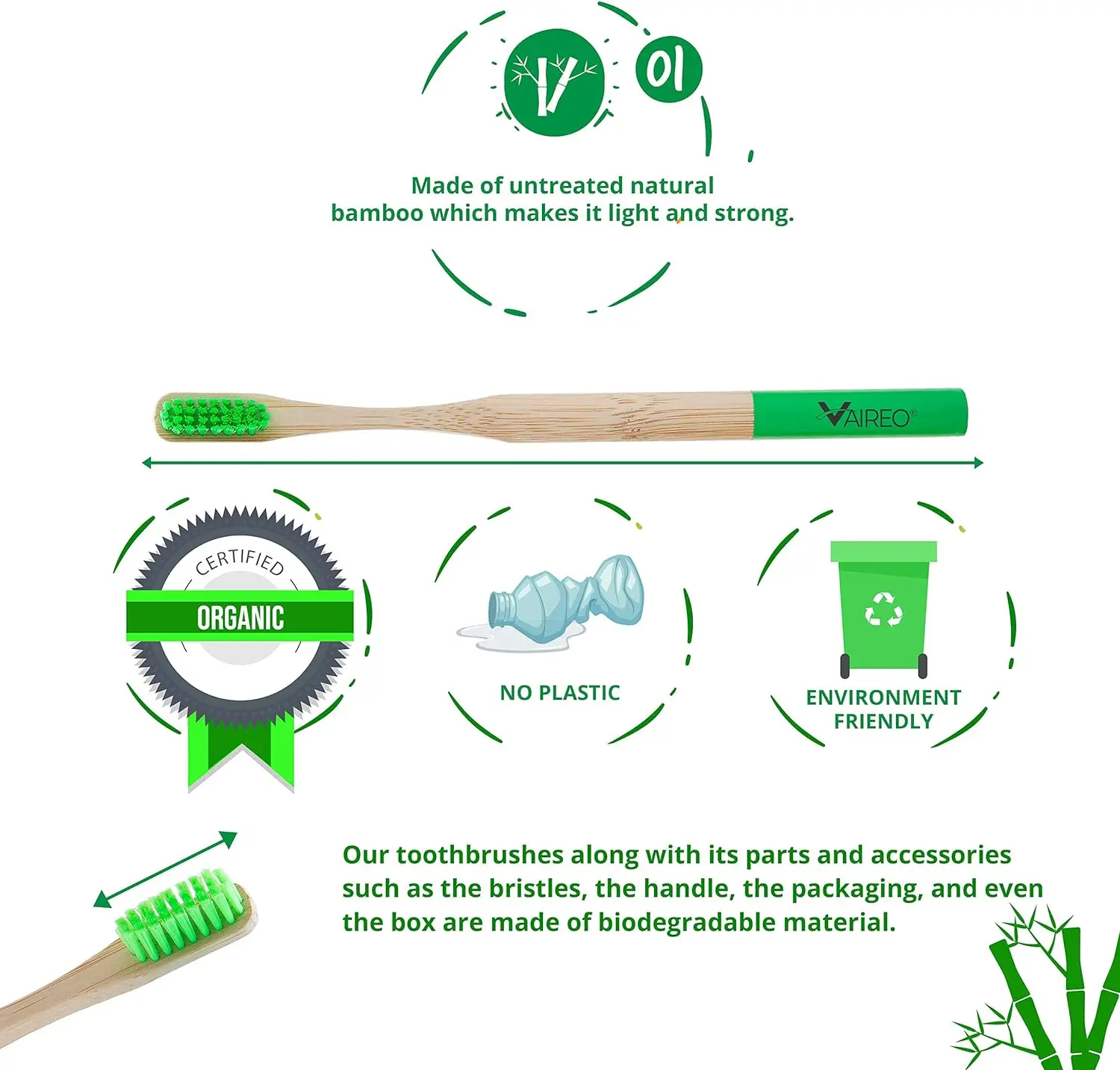 Eco-Friendly Kids Adults Bamboo Toothbrush Wholesale Custom Logo Label Natural Organic Degradable Children Toothbrushes